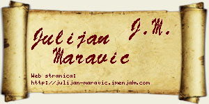 Julijan Maravić vizit kartica
